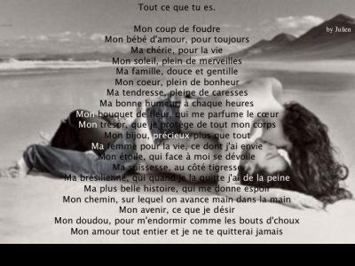 le plus long texte d'amour pour elle touchant